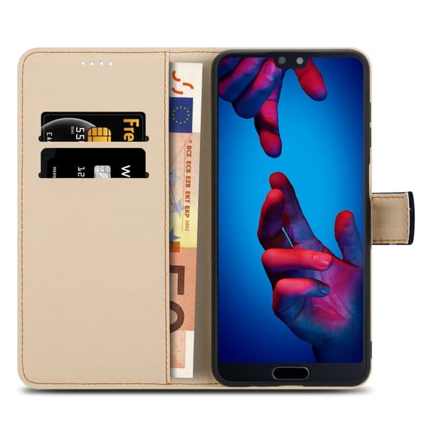 Lommebokdeksel til Huawei P20 Beskyttelsesetui med magnetisk lukking, stativfunksjon og kortspor