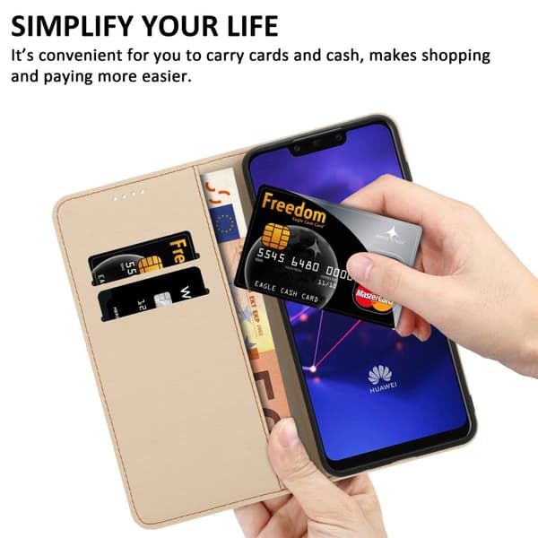 Huawei MATE 20 LITE Skal Plånboksfodral Mobilskydd Fodral Case med magnetisk stängning, ståfunktion och kortficka