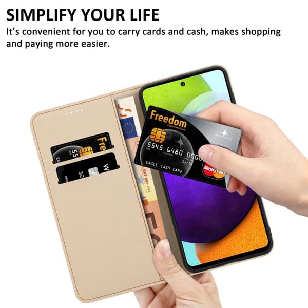 Samsung Galaxy A52 (4G / 5G) / A52s Skal Plånboksfodral Mobilskydd Fodral Case med magnetisk stängning, ståfunktion och kortficka
