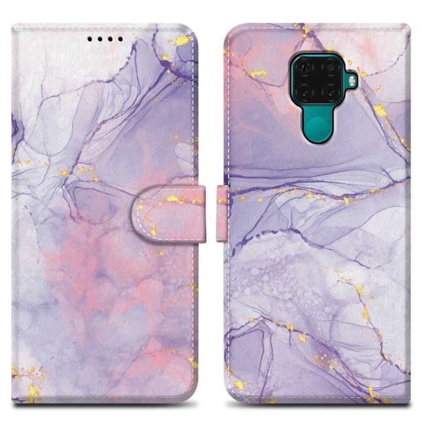 Huawei MATE 30 LITE Suojakotelo Lompakkokotelo Matkapuhelinkotelo Suojakuori jossa on magneettisuljenta, jalusta ja korttipaikka
