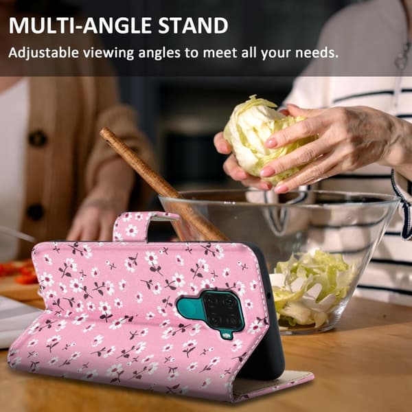Huawei MATE 30 LITE Suojakotelo Lompakkokotelo Matkapuhelinkotelo Suojakuori jossa on magneettisuljenta, jalusta ja korttipaikka