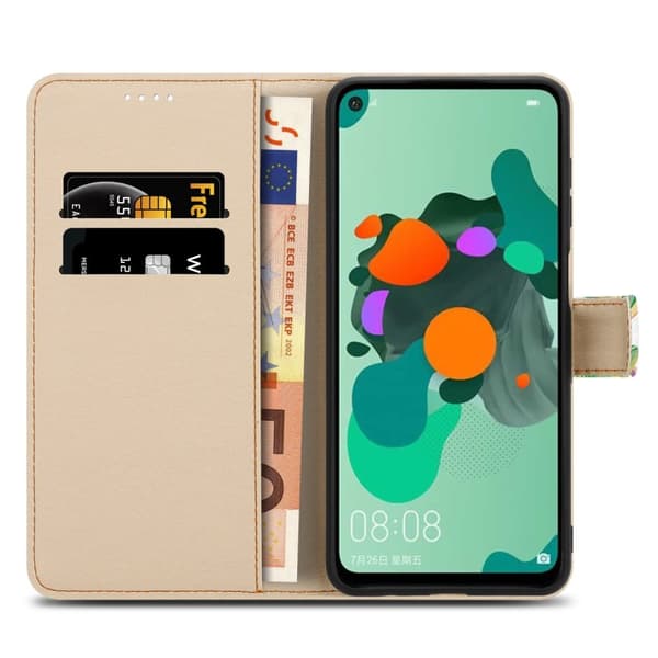 Huawei MATE 30 LITE Suojakotelo Lompakkokotelo Matkapuhelinkotelo Suojakuori jossa on magneettisuljenta, jalusta ja korttipaikka