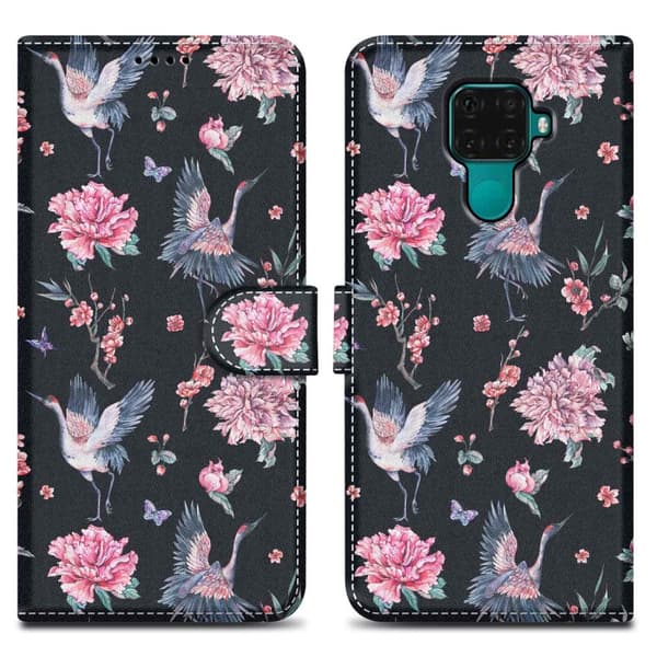 Huawei MATE 30 LITE Suojakotelo Lompakkokotelo Matkapuhelinkotelo Suojakuori jossa on magneettisuljenta, jalusta ja korttipaikka