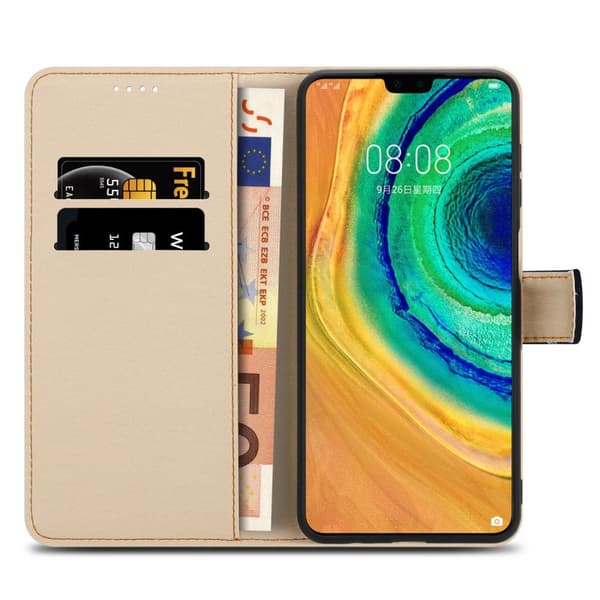 Huawei MATE 30 Suojakotelo Lompakkokotelo Matkapuhelinkotelo Suojakuori jossa on magneettisuljenta, jalusta ja korttipaikka