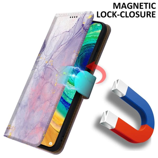 Huawei MATE 30 Suojakotelo Lompakkokotelo Matkapuhelinkotelo Suojakuori jossa on magneettisuljenta, jalusta ja korttipaikka