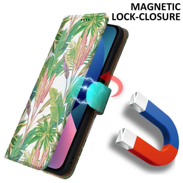 iPhone 13 MINI Skal Plånboksfodral Mobilskydd Fodral Case med magnetisk stängning, ståfunktion och kortficka