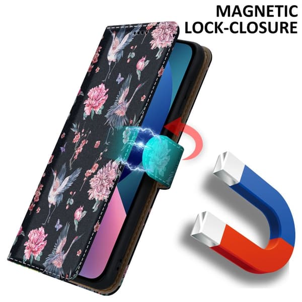 iPhone 13 MINI Skal Plånboksfodral Mobilskydd Fodral Case med magnetisk stängning, ståfunktion och kortficka