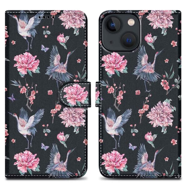 iPhone 13 MINI Skal Plånboksfodral Mobilskydd Fodral Case med magnetisk stängning, ståfunktion och kortficka