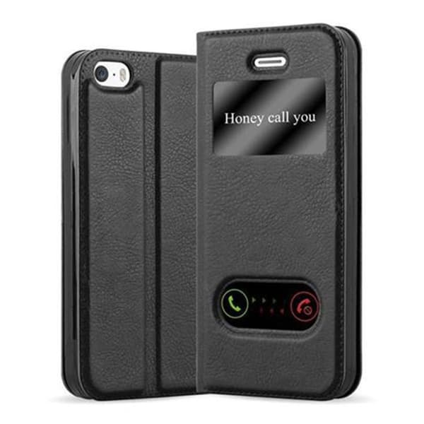 Apple iPhone 5 / 5S / SE 2016 Skal Plånboksfodral Fodral Case med magnetisk stängning, ståfunktion och 2 visningsfönster
