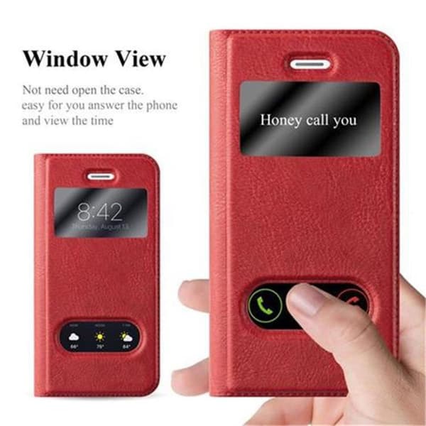 Apple iPhone 5 / 5S / SE 2016 Skal Plånboksfodral Fodral Case med magnetisk stängning, ståfunktion och 2 visningsfönster