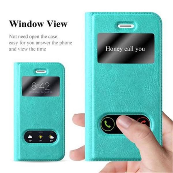 Apple iPhone 5 / 5S / SE 2016 Skal Plånboksfodral Fodral Case med magnetisk stängning, ståfunktion och 2 visningsfönster