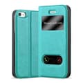 Miniatyrbild 1 av 7: Apple iPhone 5 / 5S / SE 2016 Skal Plånboksfodral Fodral Case med magnetisk stängning, ståfunktion och 2 visningsfönster