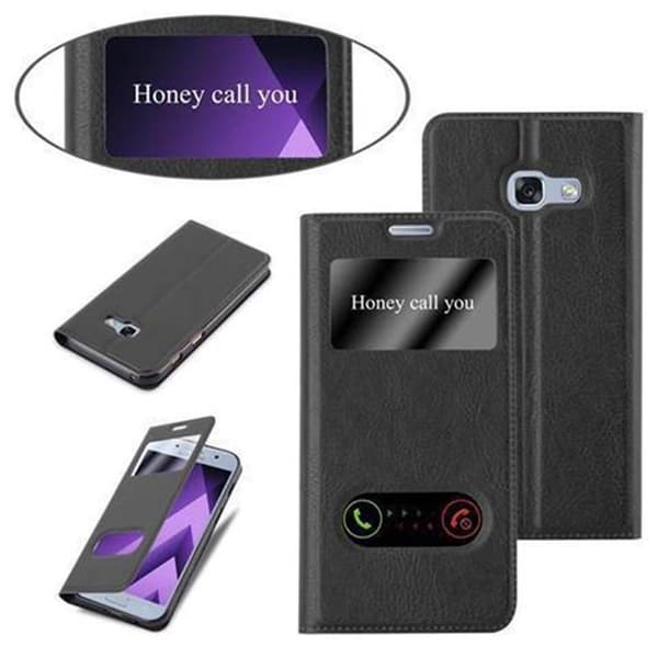 Samsung Galaxy A3 2017 Skal Plånboksfodral Fodral Case med magnetisk stängning, ståfunktion och 2 visningsfönster