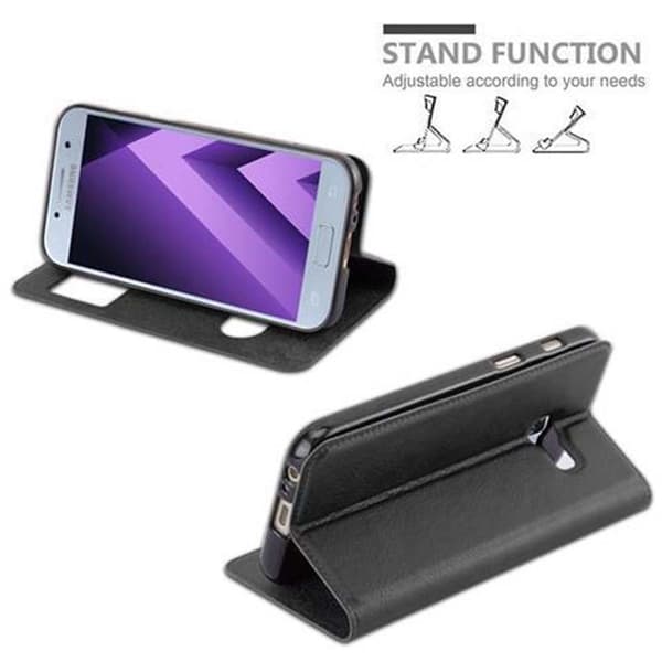 Samsung Galaxy A3 2017 Skal Plånboksfodral Fodral Case med magnetisk stängning, ståfunktion och 2 visningsfönster