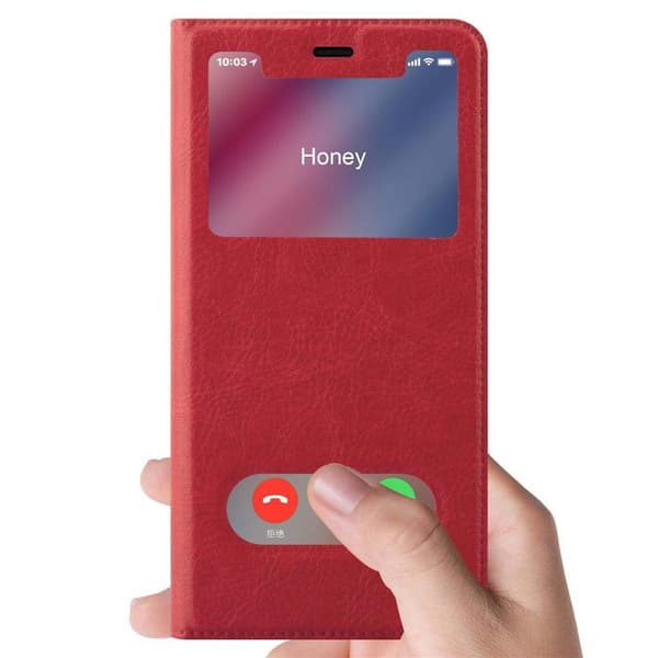 Deksel til Apple iPhone XR Lommebokdeksel med magnetisk lukking, stativfunksjon og 2 visningsvinduer
