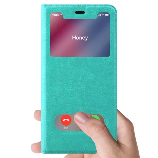 Deksel til Apple iPhone XR Lommebokdeksel med magnetisk lukking, stativfunksjon og 2 visningsvinduer
