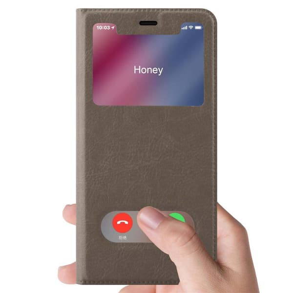 Deksel til Apple iPhone XR Lommebokdeksel med magnetisk lukking, stativfunksjon og 2 visningsvinduer