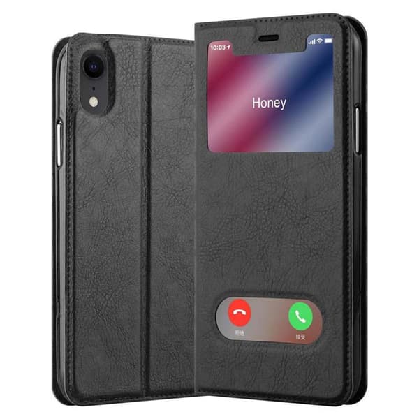 Apple iPhone XR Skal Plånboksfodral Fodral Case med magnetisk stängning, ståfunktion och 2 visningsfönster