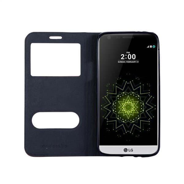 Deksel til LG G5 Lommebokdeksel med magnetisk lukking, stativfunksjon og 2 visningsvinduer