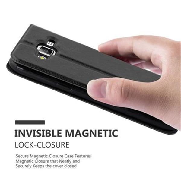 Deksel til Samsung Galaxy J5 2015 Lommebokdeksel med magnetisk lukking, stativfunksjon og 2 visningsvinduer