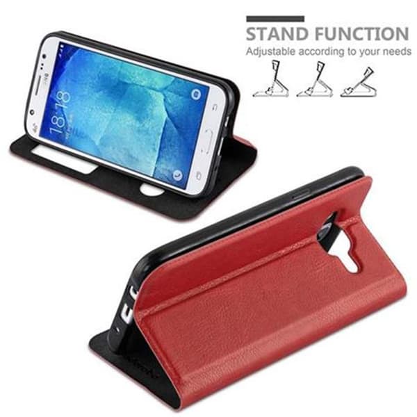Samsung Galaxy J5 2015 Skal Plånboksfodral Fodral Case med magnetisk stängning, ståfunktion och 2 visningsfönster