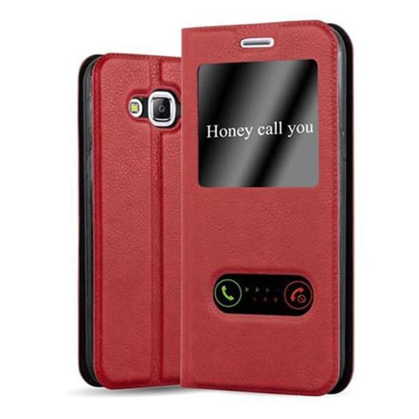 Samsung Galaxy J5 2015 Skal Plånboksfodral Fodral Case med magnetisk stängning, ståfunktion och 2 visningsfönster