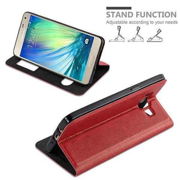 Samsung Galaxy A5 2015 Skal Plånboksfodral Fodral Case med magnetisk stängning, ståfunktion och 2 visningsfönster