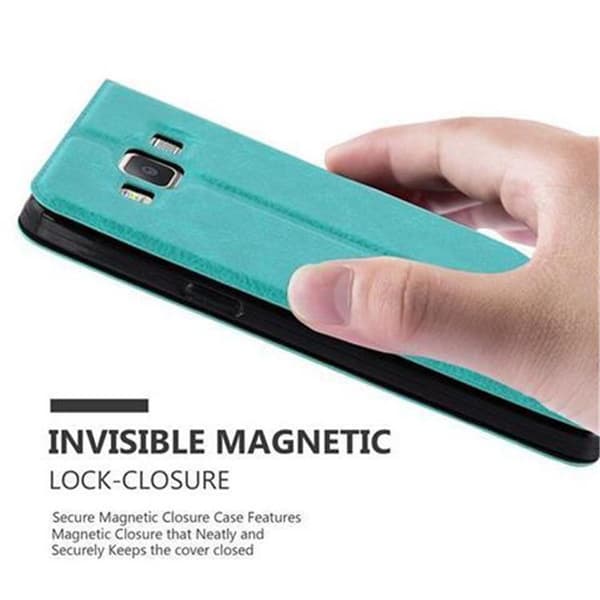 Samsung Galaxy A3 2015 Suojakotelo Suojakuori Lompakkokotelo Matkapuhelinkotelo jossa on magneettisuljenta, jalusta-toiminto ja 2 katseluikkunaa
