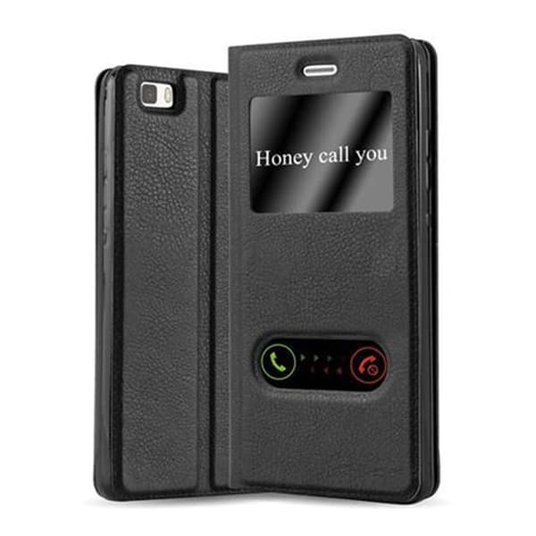 Huawei P8 LITE 2015 Skal Plånboksfodral Fodral Case med magnetisk stängning, ståfunktion och 2 visningsfönster