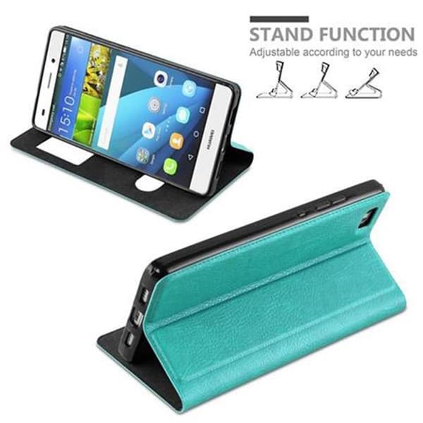 Huawei P8 LITE 2015 Skal Plånboksfodral Fodral Case med magnetisk stängning, ståfunktion och 2 visningsfönster