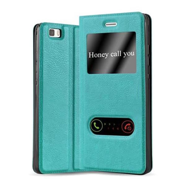 Huawei P8 LITE 2015 Skal Plånboksfodral Fodral Case med magnetisk stängning, ståfunktion och 2 visningsfönster