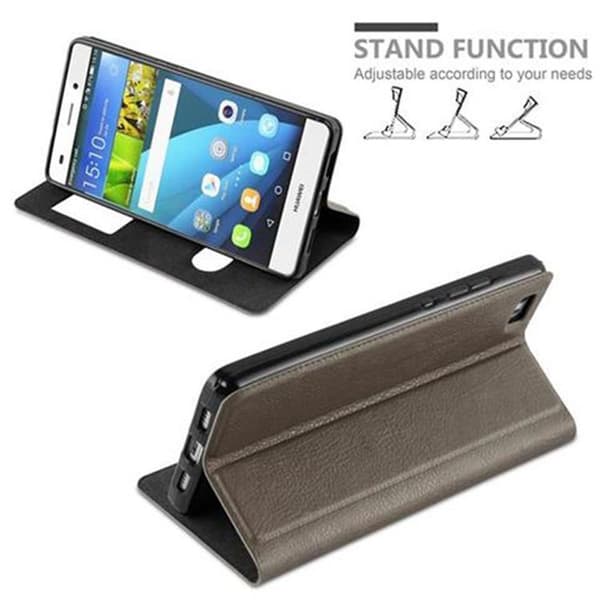 Huawei P8 LITE 2015 Skal Plånboksfodral Fodral Case med magnetisk stängning, ståfunktion och 2 visningsfönster