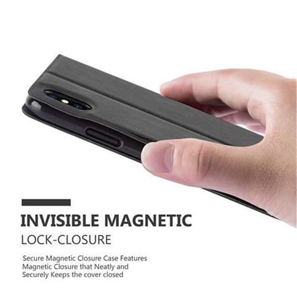 iPhone X / XS Skal Plånboksfodral Fodral Case med magnetisk stängning, ståfunktion och 2 visningsfönster