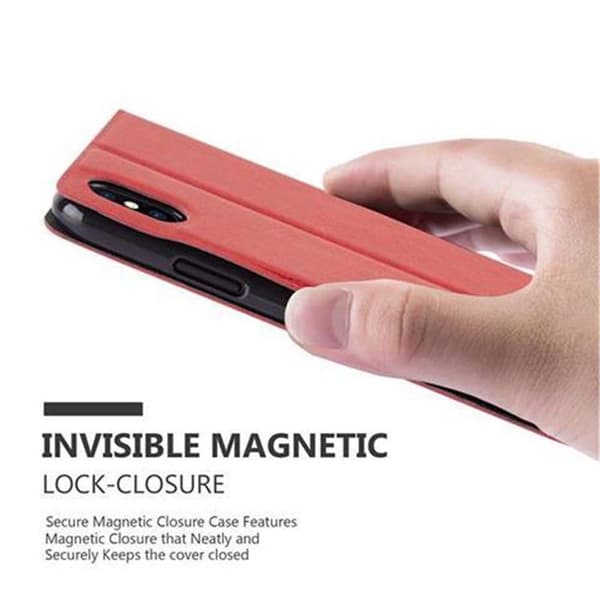 iPhone X / XS Skal Plånboksfodral Fodral Case med magnetisk stängning, ståfunktion och 2 visningsfönster