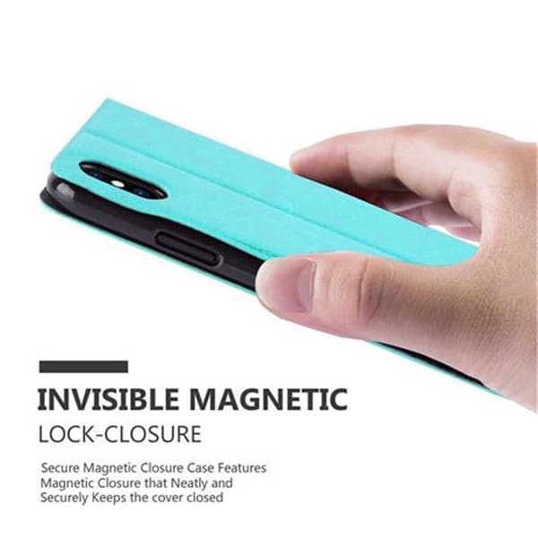 iPhone X / XS Skal Plånboksfodral Fodral Case med magnetisk stängning, ståfunktion och 2 visningsfönster