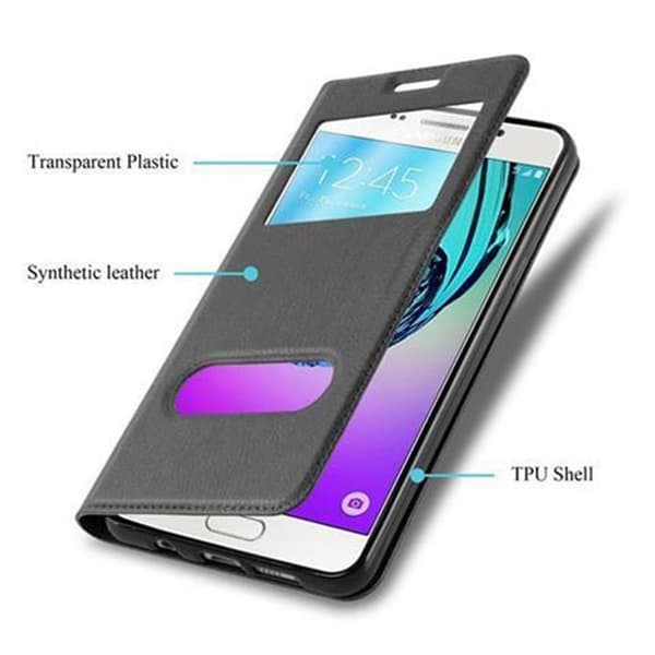 Samsung Galaxy A3 2016 Skal Plånboksfodral Fodral Case med magnetisk stängning, ståfunktion och 2 visningsfönster