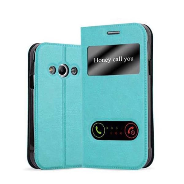 Deksel til Samsung Galaxy XCover 3 Lommebokdeksel med magnetisk lukking, stativfunksjon og 2 visningsvinduer MINT TURKIS