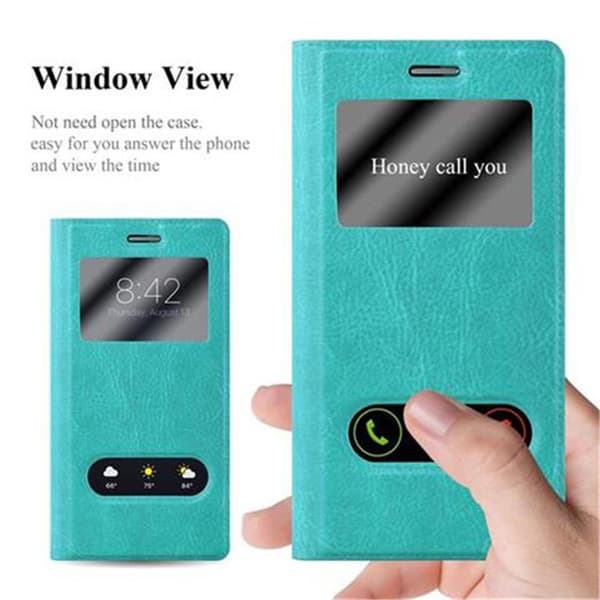 Huawei ASCEND P7 Skal Plånboksfodral Fodral Case med magnetisk stängning, ståfunktion och 2 visningsfönster