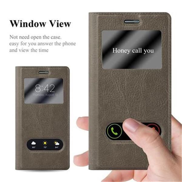 Huawei ASCEND P7 Skal Plånboksfodral Fodral Case med magnetisk stängning, ståfunktion och 2 visningsfönster