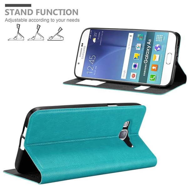 Samsung Galaxy A8 2015 Skal Plånboksfodral Fodral Case med magnetisk stängning, ståfunktion och 2 visningsfönster