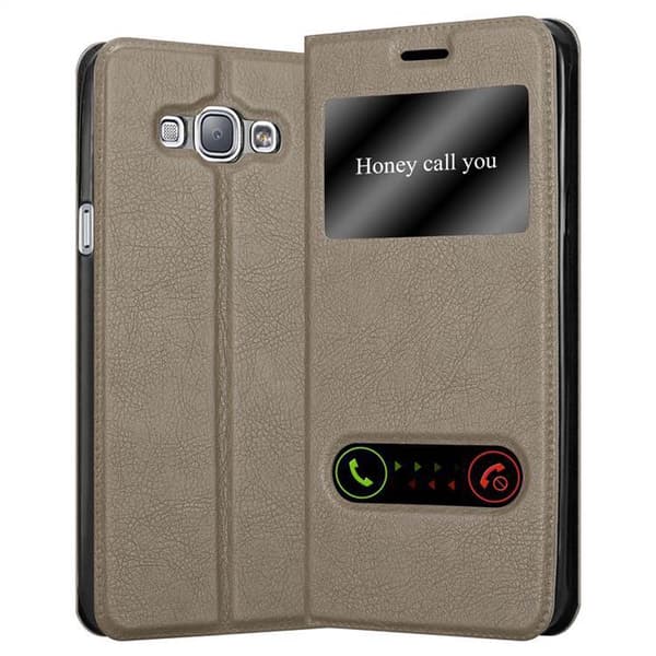 Samsung Galaxy A8 2015 Skal Plånboksfodral Fodral Case med magnetisk stängning, ståfunktion och 2 visningsfönster