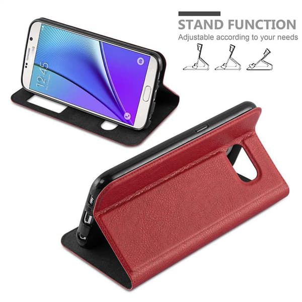 Samsung Galaxy NOTE 5 Skal Plånboksfodral Fodral Case med magnetisk stängning, ståfunktion och 2 visningsfönster