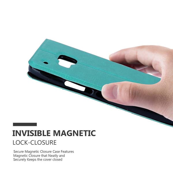 HTC ONE M9 Suojakotelo Suojakuori Lompakkokotelo Matkapuhelinkotelo jossa on magneettisuljenta, jalusta-toiminto ja 2 katseluikkunaa