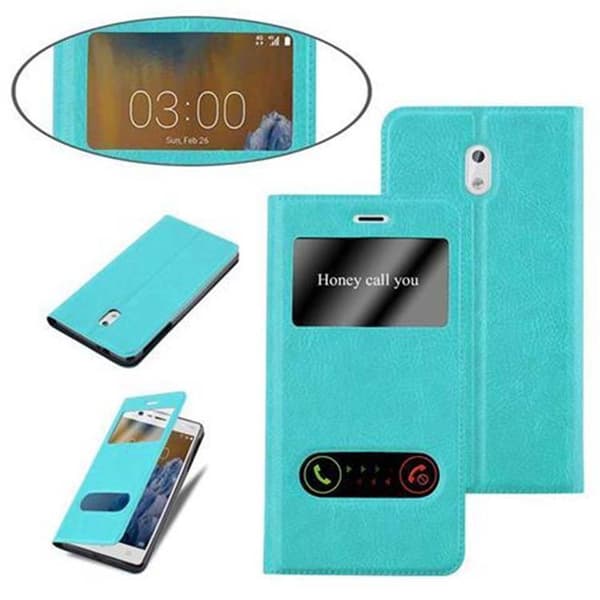 Nokia 3 2017 Skal Plånboksfodral Fodral Case med magnetisk stängning, ståfunktion och 2 visningsfönster