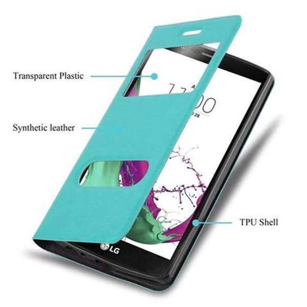 Deksel til LG G4 / G4 PLUS Lommebokdeksel med magnetisk lukking, stativfunksjon og 2 visningsvinduer