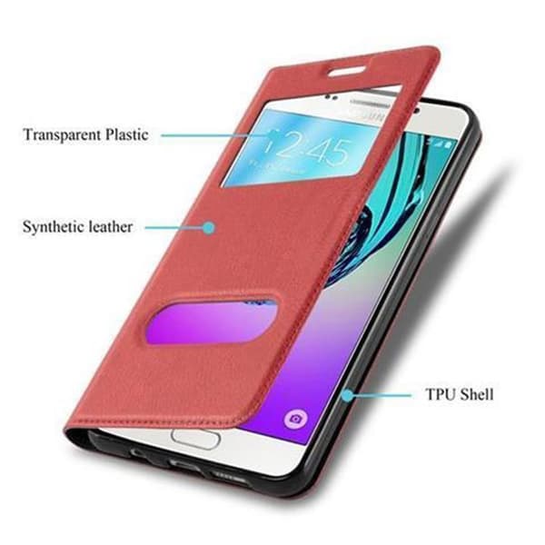 Deksel til Samsung Galaxy A5 2016 Lommebokdeksel med magnetisk lukking, stativfunksjon og 2 visningsvinduer