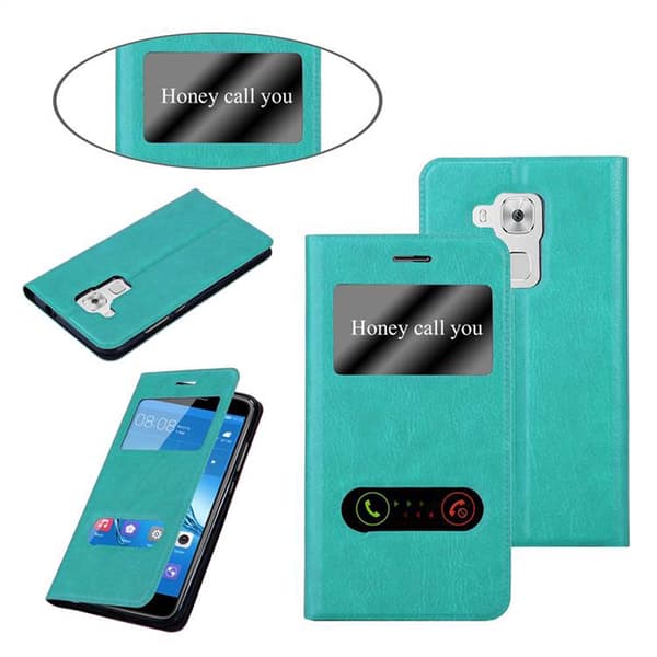 Deksel til Huawei NOVA PLUS Lommebokdeksel med magnetisk lukking, stativfunksjon og 2 visningsvinduer