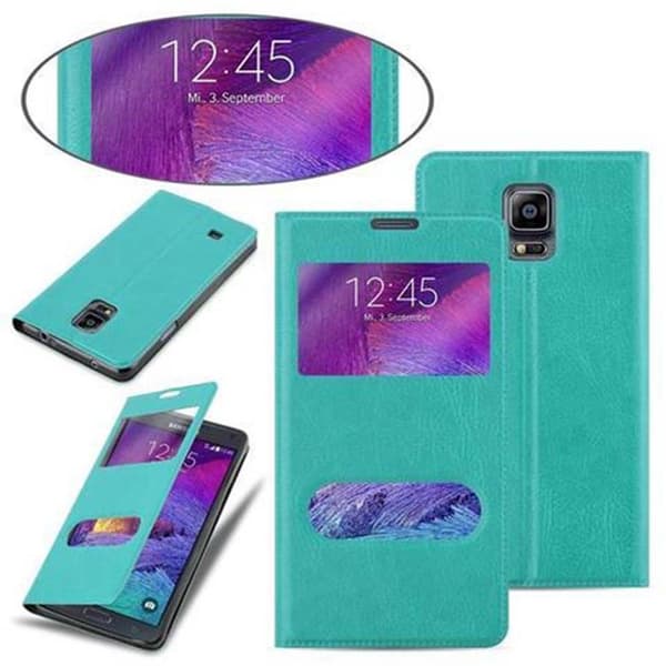Deksel til Samsung Galaxy NOTE 4 Lommebokdeksel med magnetisk lukking, stativfunksjon og 2 visningsvinduer