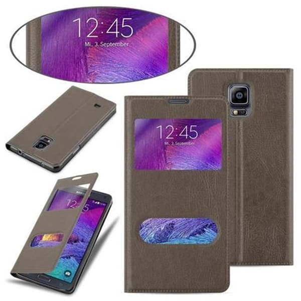 Deksel til Samsung Galaxy NOTE 4 Lommebokdeksel med magnetisk lukking, stativfunksjon og 2 visningsvinduer