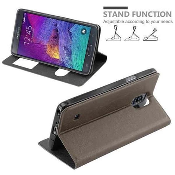 Deksel til Samsung Galaxy NOTE 4 Lommebokdeksel med magnetisk lukking, stativfunksjon og 2 visningsvinduer
